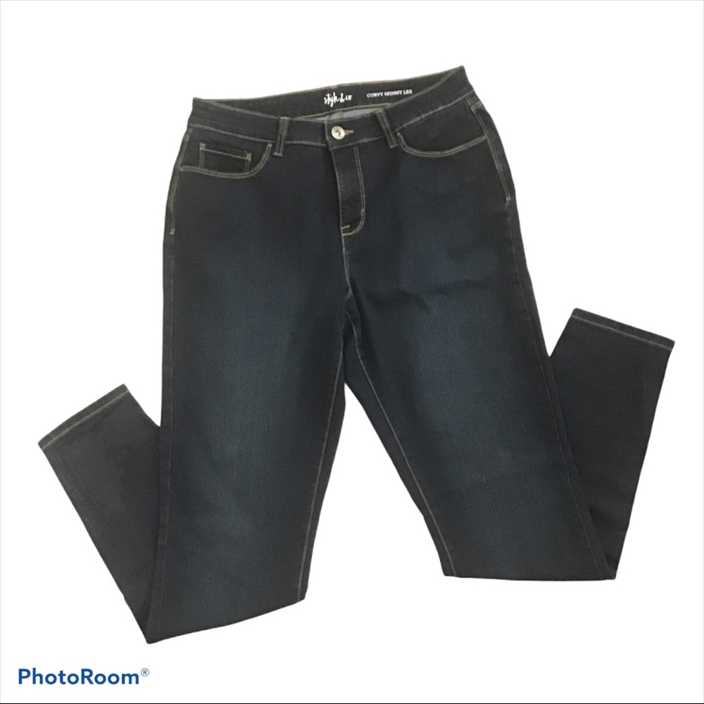 Style&Co. 10L Dark JEANS Curvy Skinny Leg